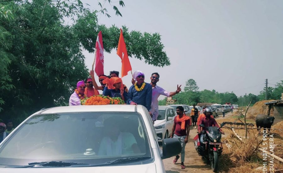 नगरवासिको समर्थनका साथ कृष्णनगर नगर प्रमुख शाहको विजय रैली  Gandakiaaja